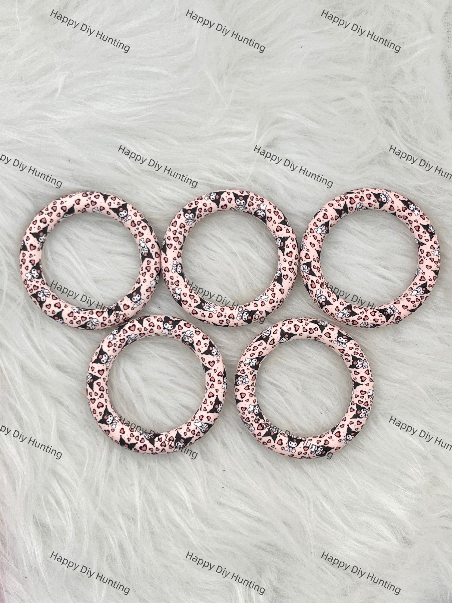 Kuromi Beadable Silicone Ring Car Hanger Charm Loop