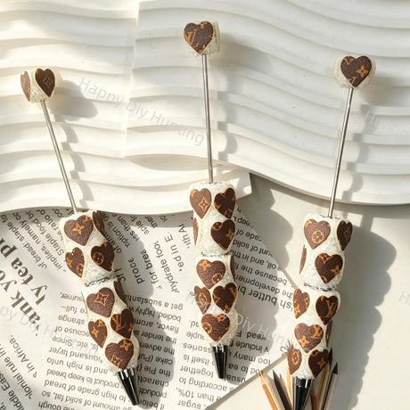 LV Heart Shaped Beadable Pens Wholesale, Matches All Focal Beads & Pen Toppers1