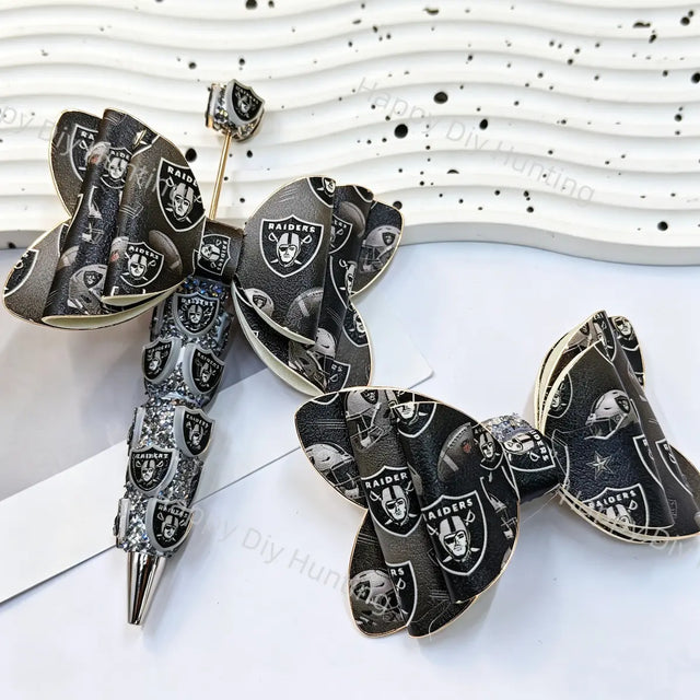 Las Vegas Raiders Graphic Bow Beads For DIY Beadable Pens