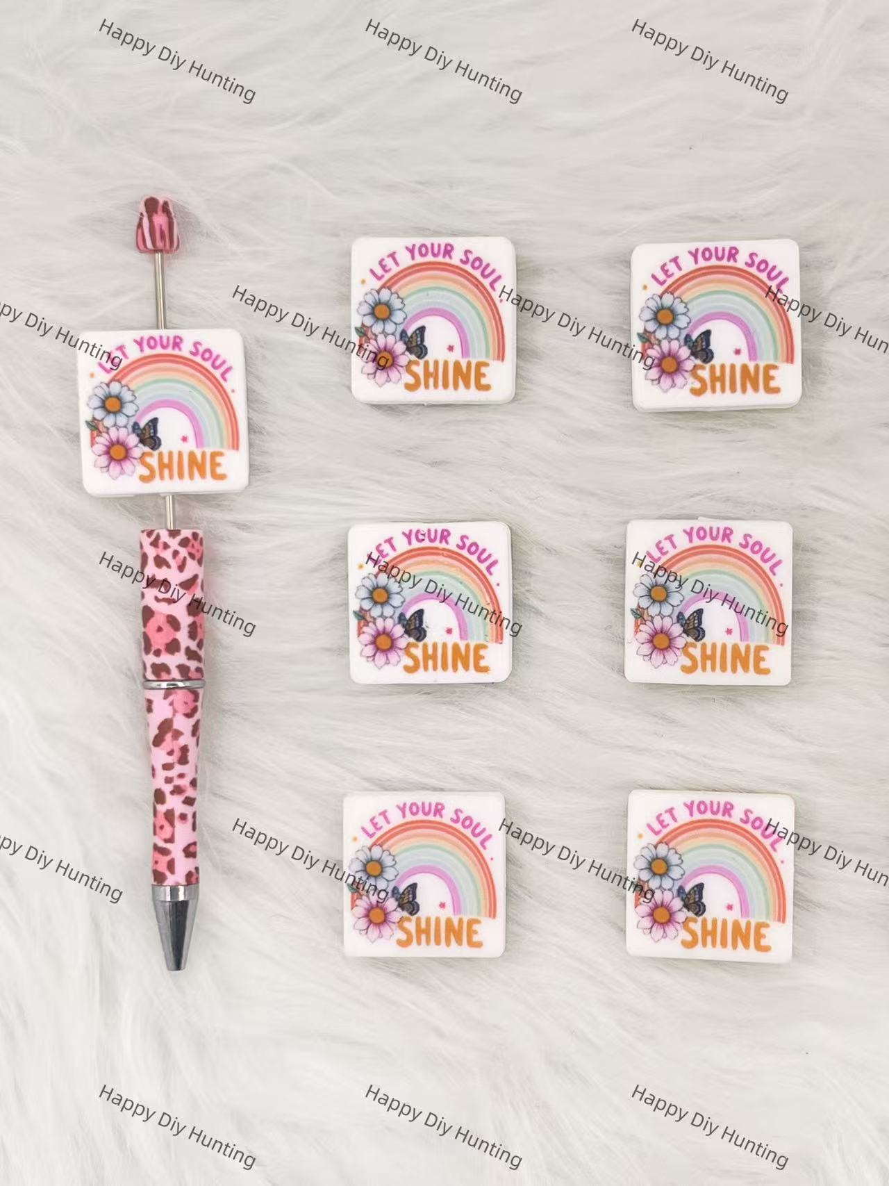 Let Your Soul Shine Smile More Worry Less Silicone Focal Beads Wholesale, silicone focal beads for pens