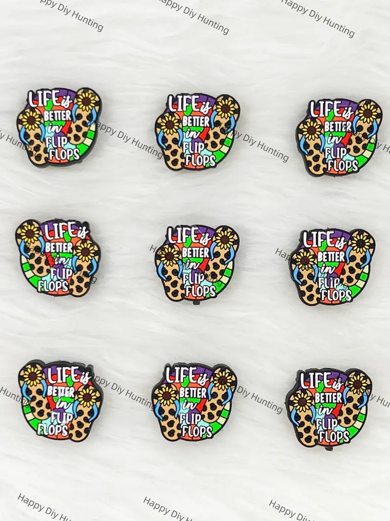 Life Is Better In Flip Flops Silicone Focal Beads Wholesale for Pen DIY