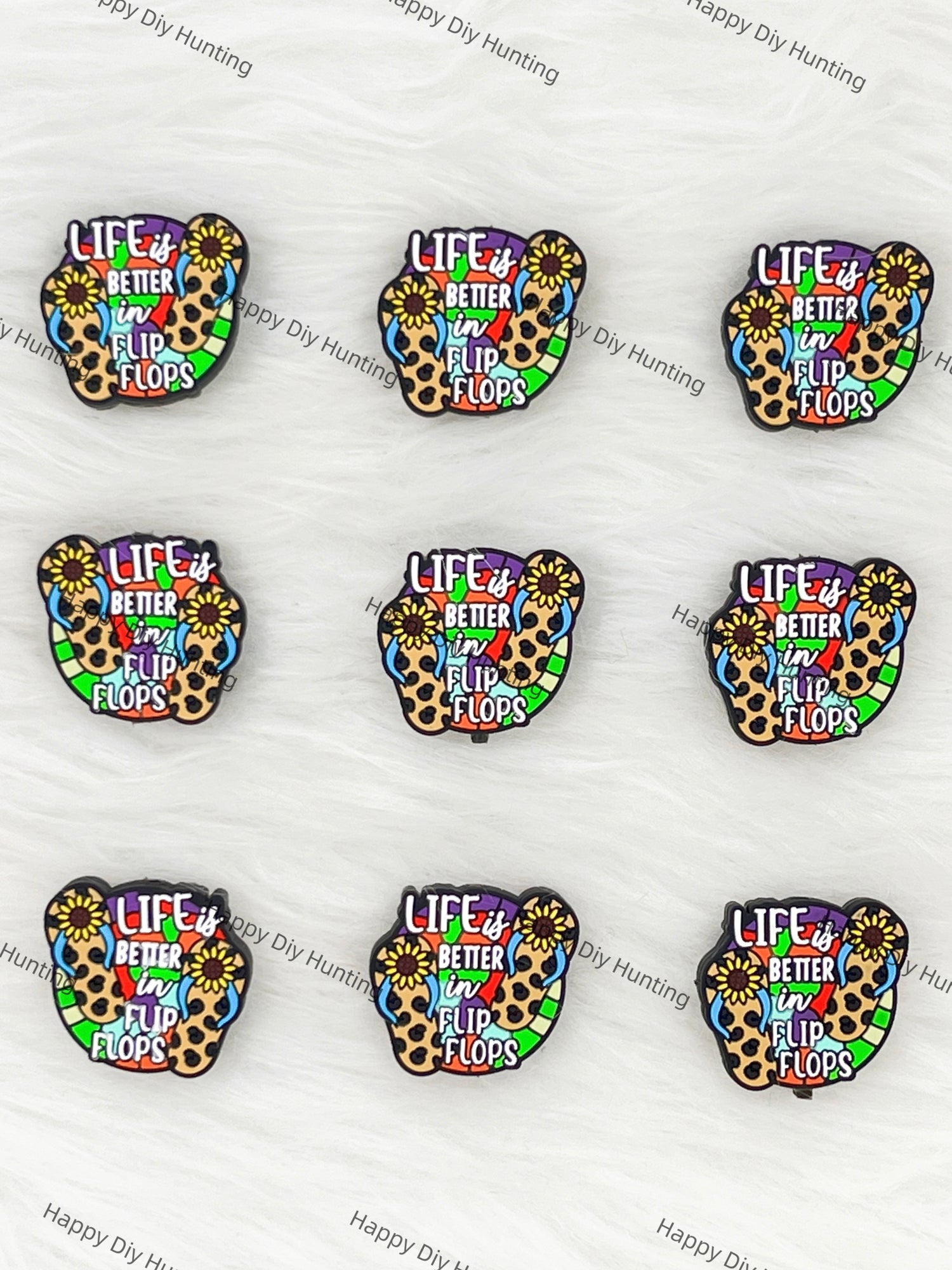 Life Is Better In Flip Flops Silicone Focal Beads Wholesale, silicone focal beads for pens