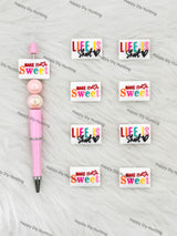 Life Is Short& Make It Sweet Silicone Focal Beads Wholesale, silicone focal beads for pens