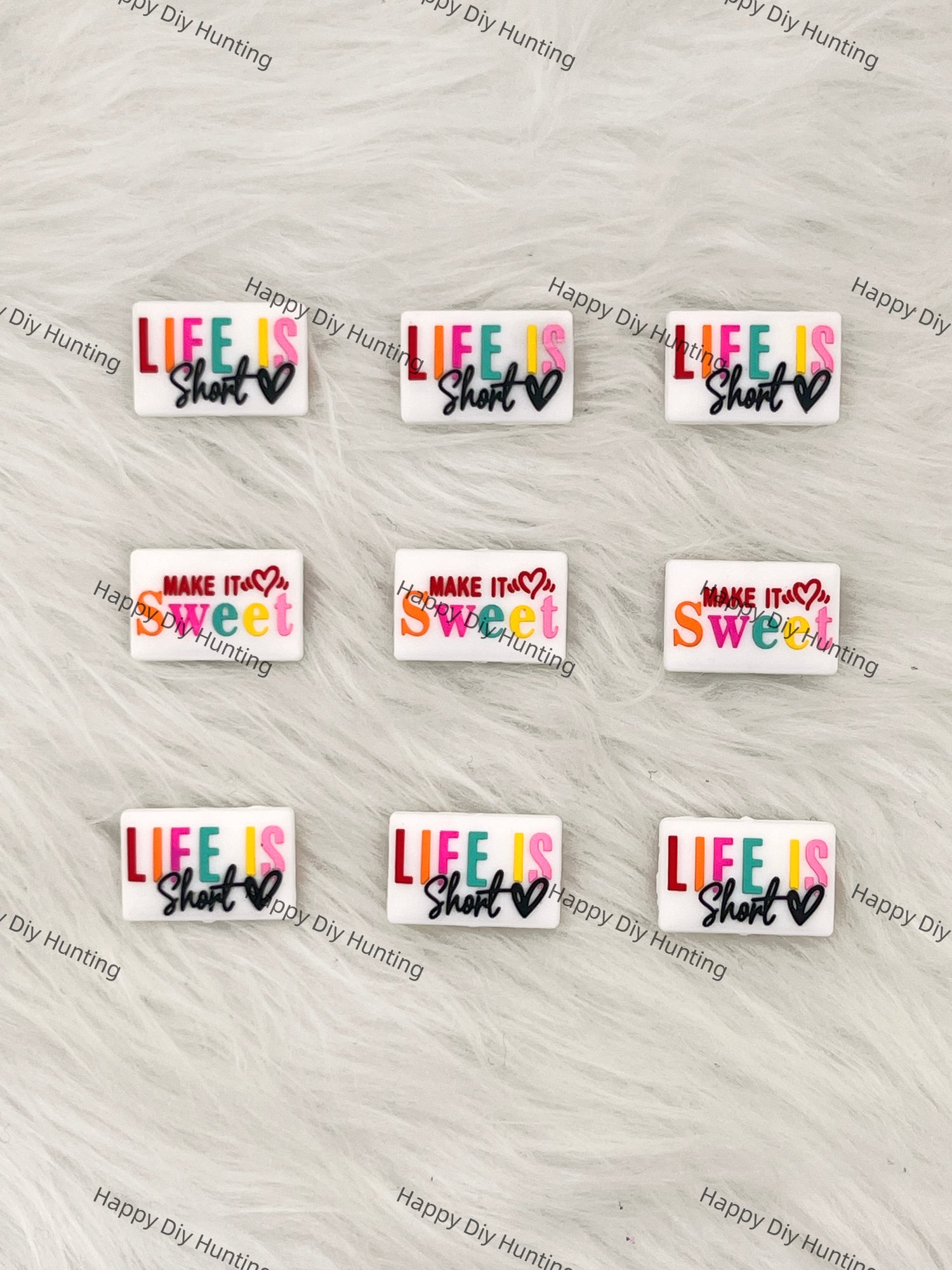 Life Is Short& Make It Sweet Silicone Focal Beads Wholesale, silicone focal beads for pens