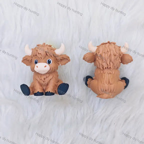 Light Brown Highland Cow 3D Pen Topper (No Hole) for DIY Beadable Pens Wholesale