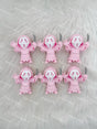 3D light pink ghost face with knife PVC pen topper for DIY beadable pen craft & gothic handmade jewelry making
