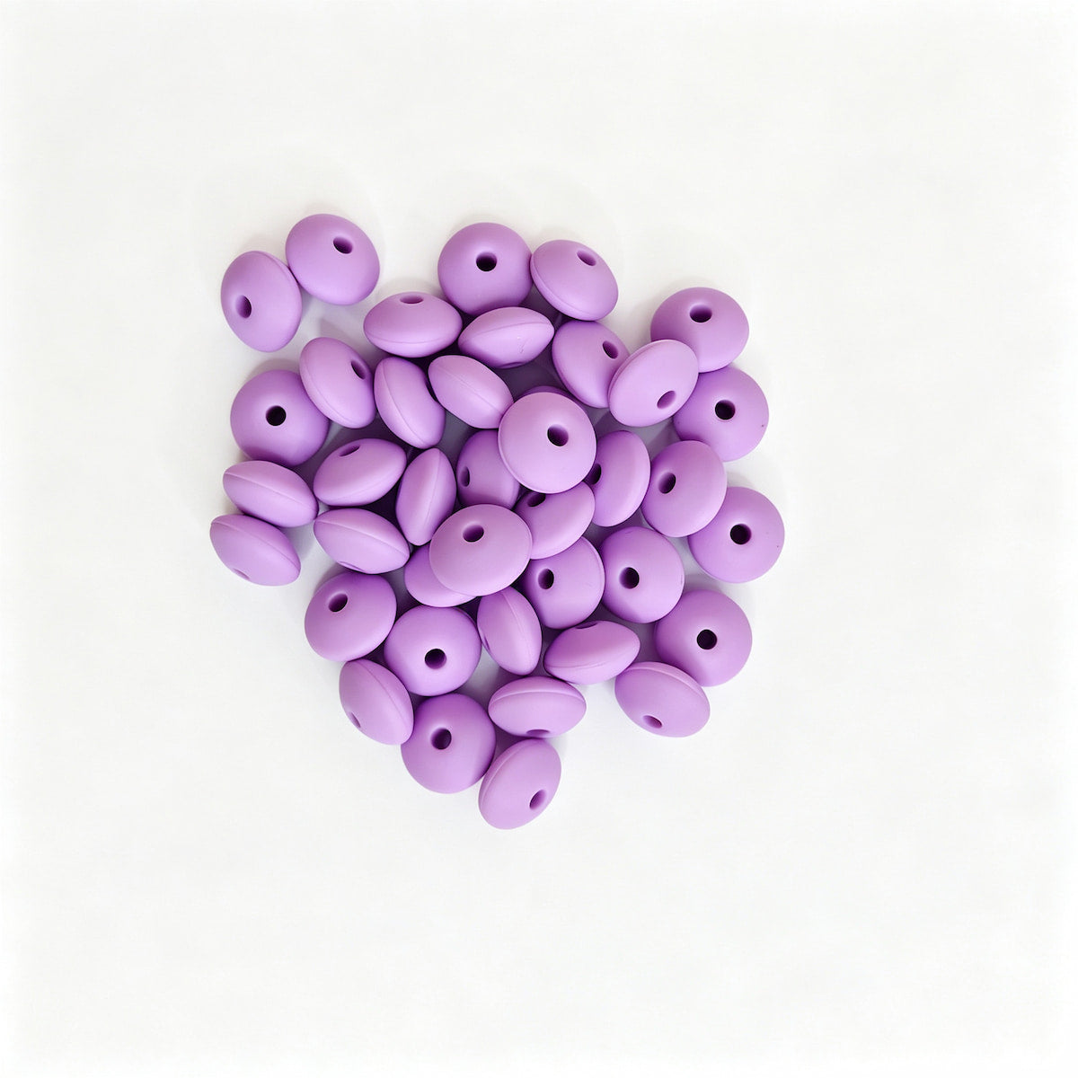 Light purple round acrylic spacer beads. Smooth, lightweight, and colorful, perfect for beadable pens, keychains, and handmade crafts.