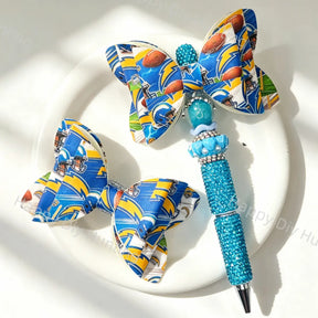 Los Angeles Chargers Graphic Bow Beads for DIY Beadable Pens