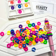 Neon Lotus Acrylic Beads Used on Beadable Pen Handmade Craft Display