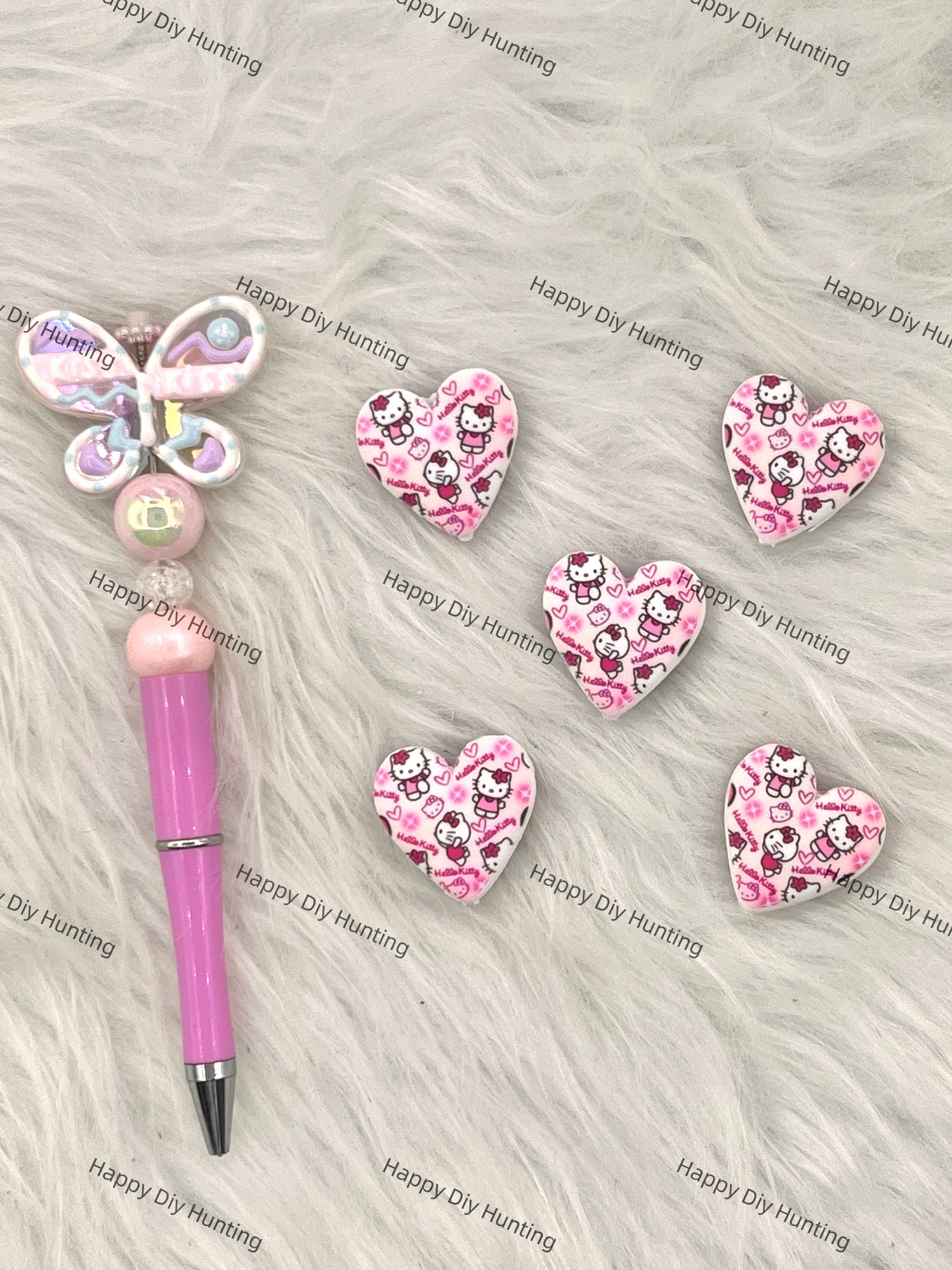 Lovely Hello Kitty Silicone Focal Beads Wholesale, silicone focal beads for pens