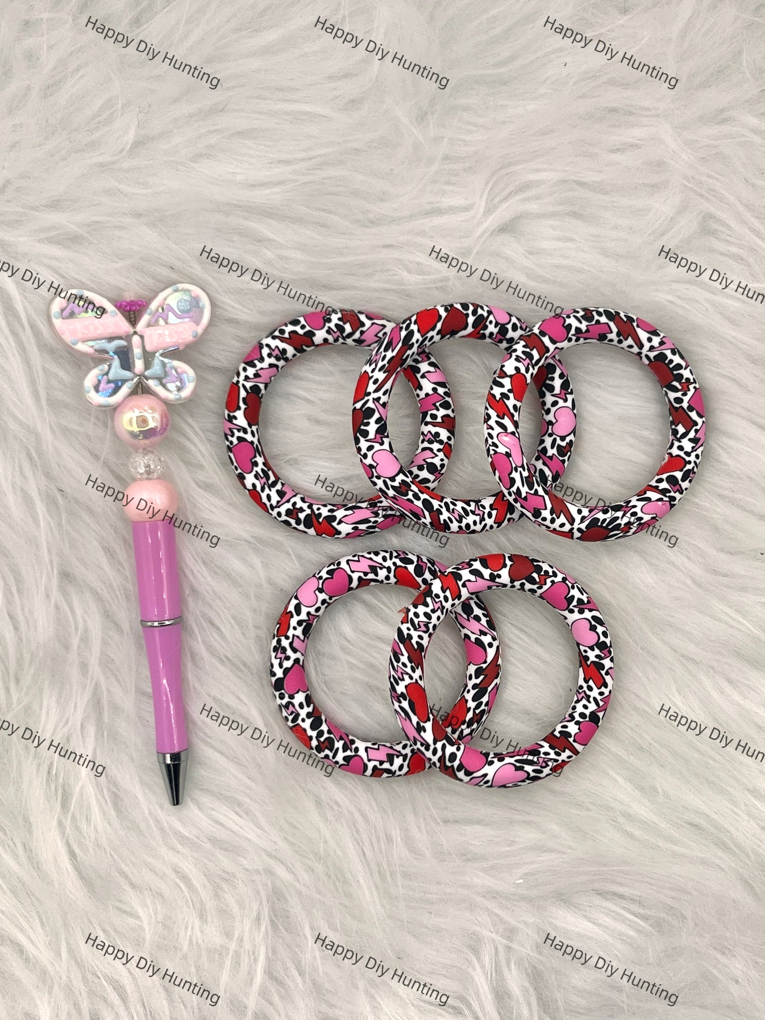 Loving Beadable Silicone Ring Car Hanger Charm Loop