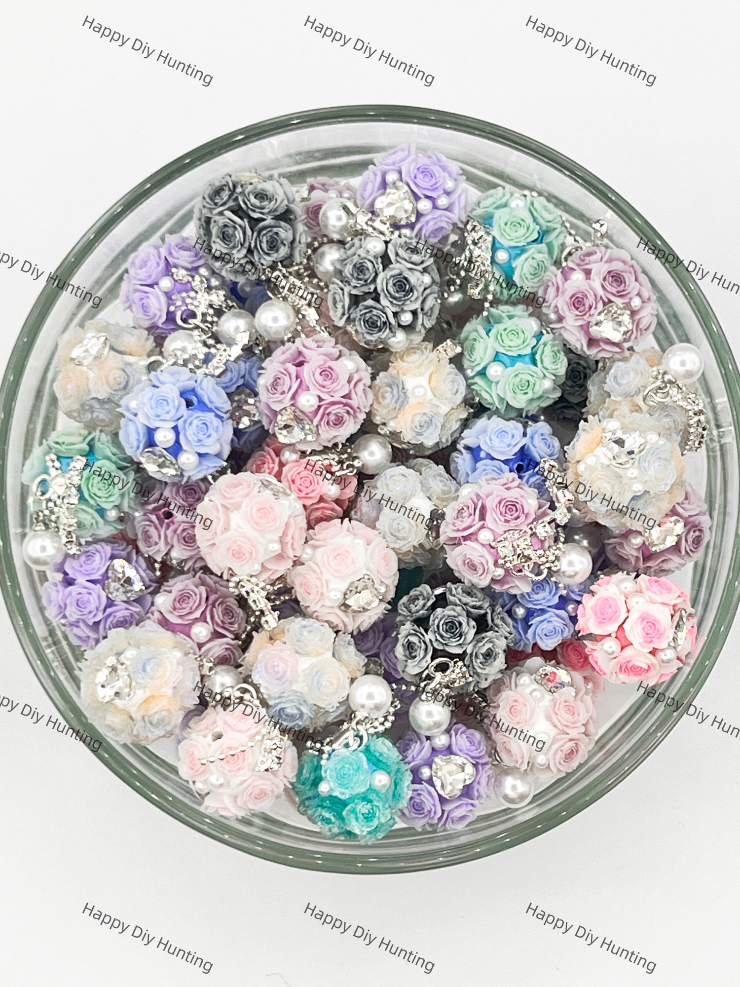 Luminous 3D Flower Acrylic Beads Resin Beads