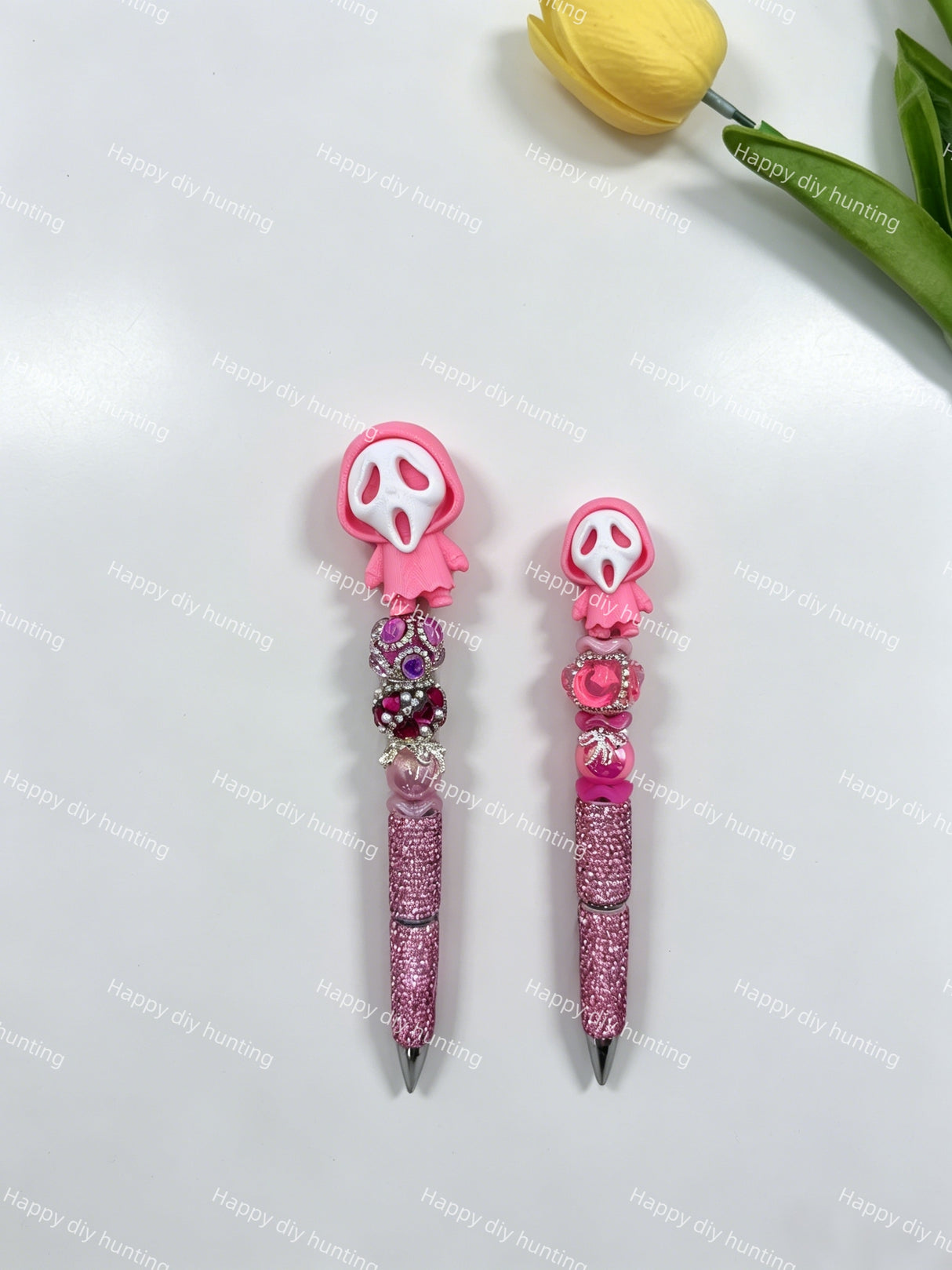 Pink Ghostface 3D Printed Pen Topper (No Hole)