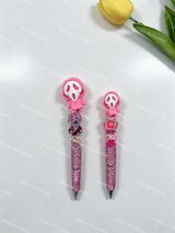 Pink Ghostface 3D Printed Pen Topper (No Hole)