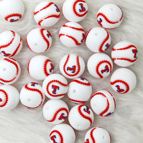 MLB baseball team round shape focal Silicone Focal Beads Wholesale
