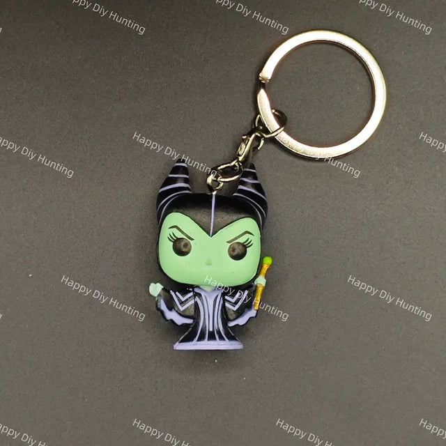 Maleficent_Funko_Pocket_Pop without pre-drilled holes  for custom beadable pens, keychains and Halloween handmade craft accessories.