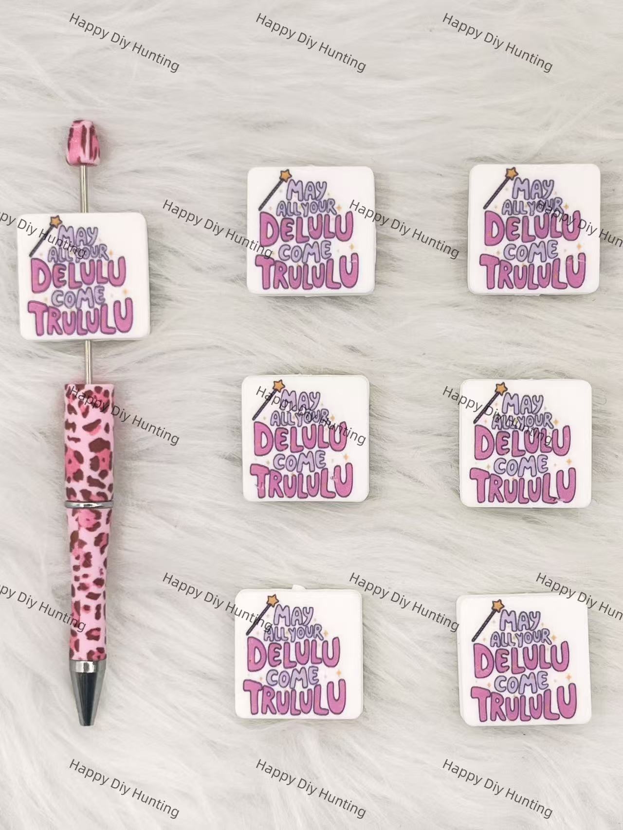 May All Your Delulu Come Trululu Silicone Focal Beads Wholesale, silicone focal beads for pens