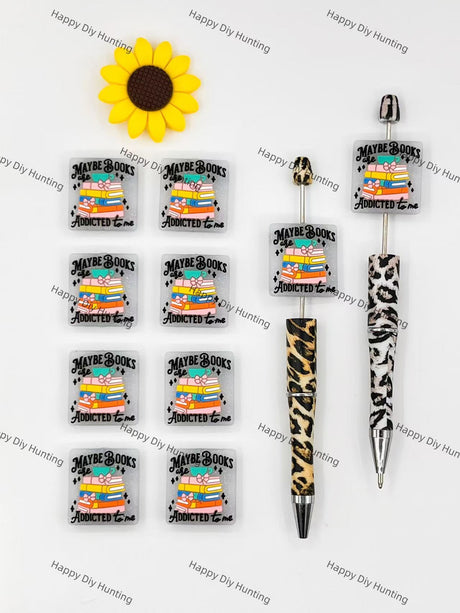 Maybe Books Are Addicted to Me Silicone Focal Beads Wholesale, silicone focal beads for pens