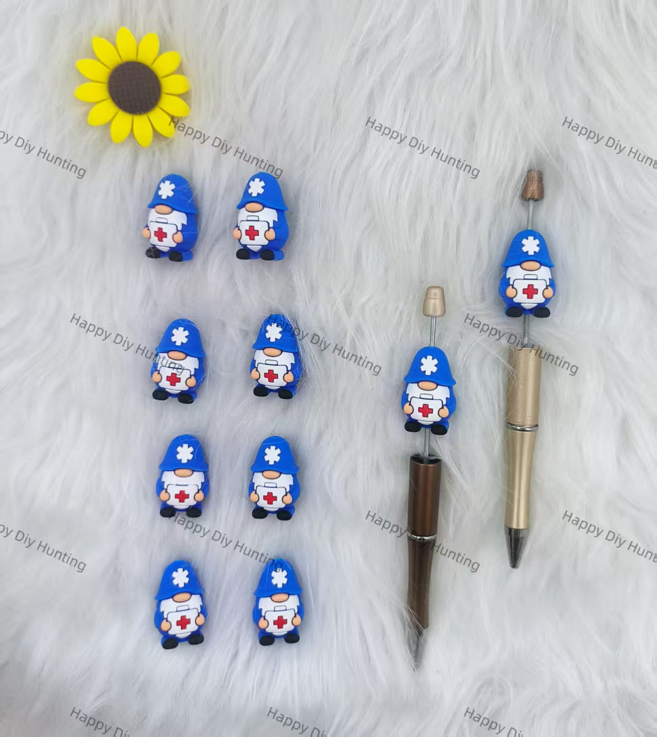 Medical Gnome silicone focal beads for pens, nurse focal beads