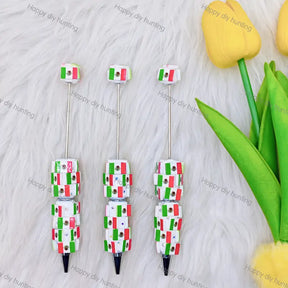 Mexico Flag DIY Beadable Pens Wholesale, Beadable Pens Supplies