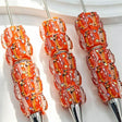 pre‑decorated orange multi‑color floral‑pattern beadable pens with embedded iridescent rhinestones bulk ornate craft ballpoint pens