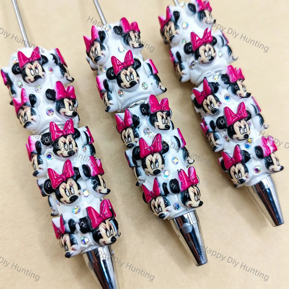 Minnie Character Beadable Pens Wholesale, Matches All Focal Beads & Pen Toppers