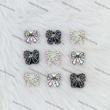Mix Color Bowknot Silicone Focal Beads Wholesale, silicone focal beads for pens