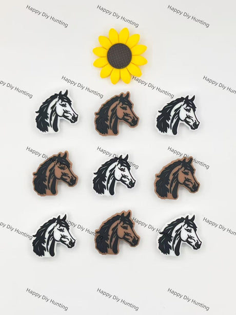 Mixed-Color Fine Horse Silicone Focal Beads Wholesale, silicone focal beads for pens