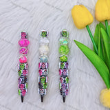 Mixed Color Floral Sugar Skull Beadable Pens Wholesale, Beadable Pens Supplies2