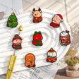mixed cute christmas cartoon character acrylic focal beads with christmas tree reindeer and gingerbread designs for diy beadable pen handmade holiday craft wholesale