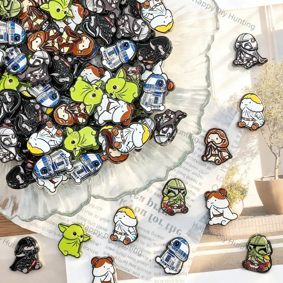 mixed space sci-fi cartoon character acrylic focal beads with robot warrior and alien creature designs for diy beadable pen handmade craft wholesale