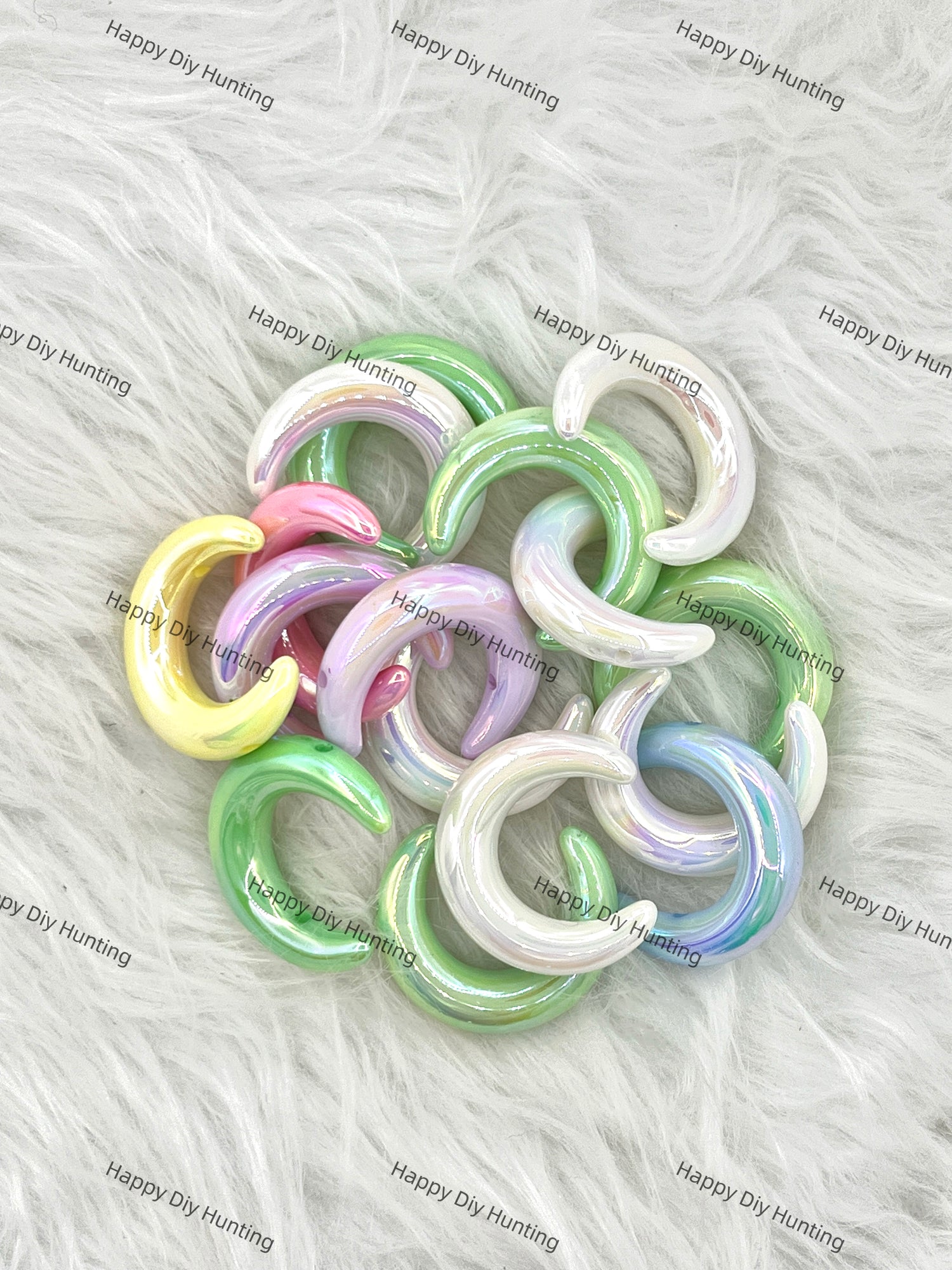 Moon Acrylic Beads in Solid Color