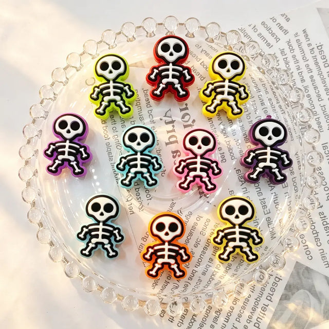 multi color mini skeleton shaped silicone focal beads for diy beadable pen handmade craft wholesale