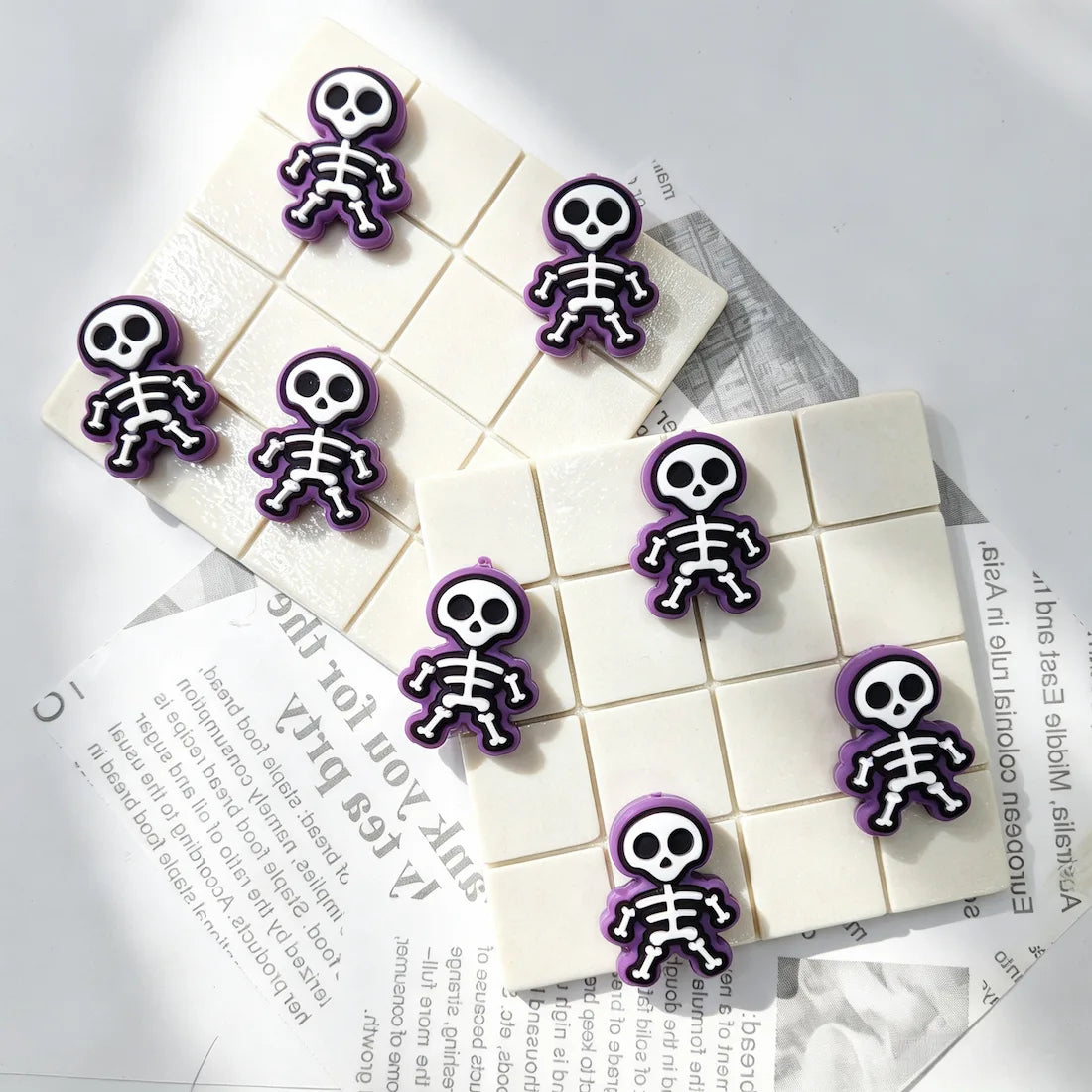 multi color mini skeleton shaped silicone focal beads for diy beadable pen handmade craft wholesale