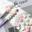 Multicolor 3D Heart Shape Acrylic Beads for DIY Beadable Pens & Jewelry