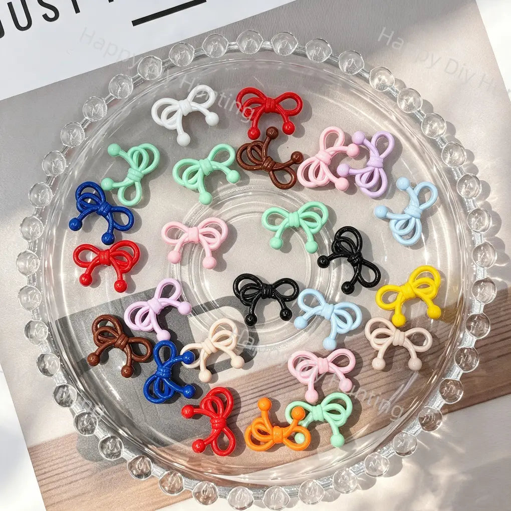 Multicolor Bow‑Shaped Acrylic Beads for DIY Beadable Pens & Jewelry