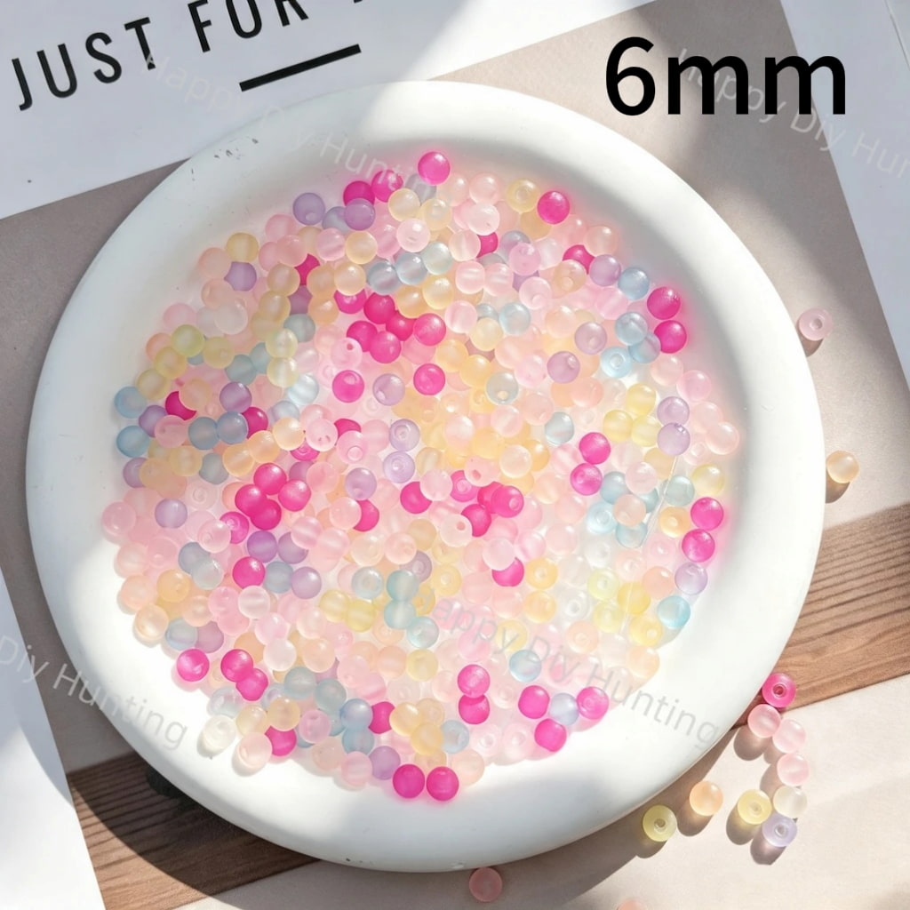Multicolor Matte Round Acrylic Beads for DIY Beadable Pens & Jewelry