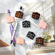 multicolor mini handbag shape embossed floral geometric pattern silicone focal beads for diy beadable pen and handmade jewelry wholesale