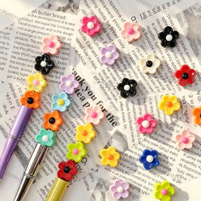 Multicolor Small Flower Acrylic Beads, large hole decorative acrylic beads for DIY beadable pen and keychain handmade craft wholesale