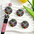 Silicone focal beads featuring a multicolor awareness ribbon and "No One Fights Alone" quote print design. Soft, durable, and flexible, perfect for beadable pens, keychains, and handmade crafts.