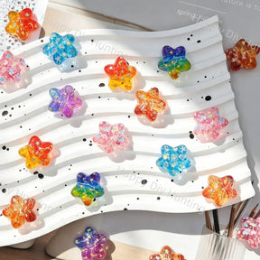 Multicolor glitter foil star Acrylic Beads for DIY Beadable Pens & Jewelry