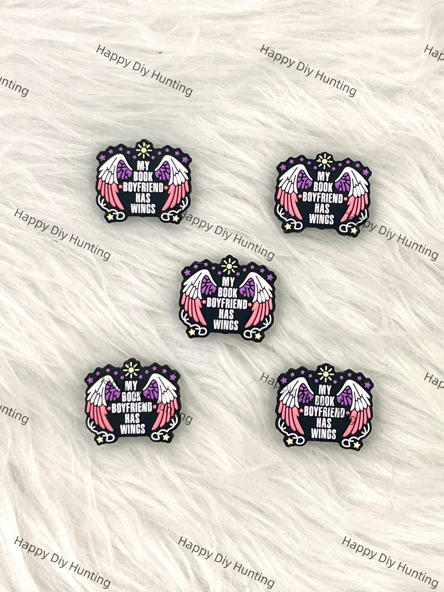 My Book Boyfriend Has Wings Silicone Focal Beads wholesale, Silicone focal beads for pens 