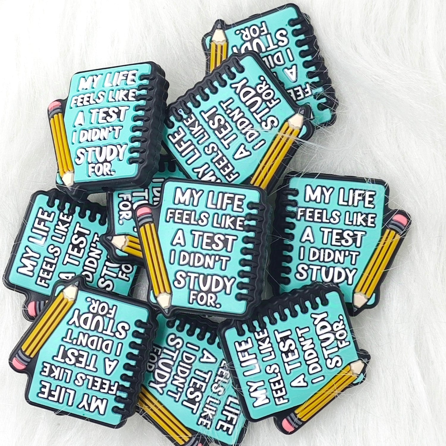 My life feels like a test i didn't study for Silicone Focal Beads, Quote Focal Beads