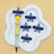 Blue star word art silicone focal beads for custom beaded pen making