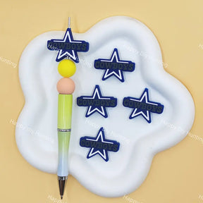 Blue star word art silicone focal beads for custom beaded pen making