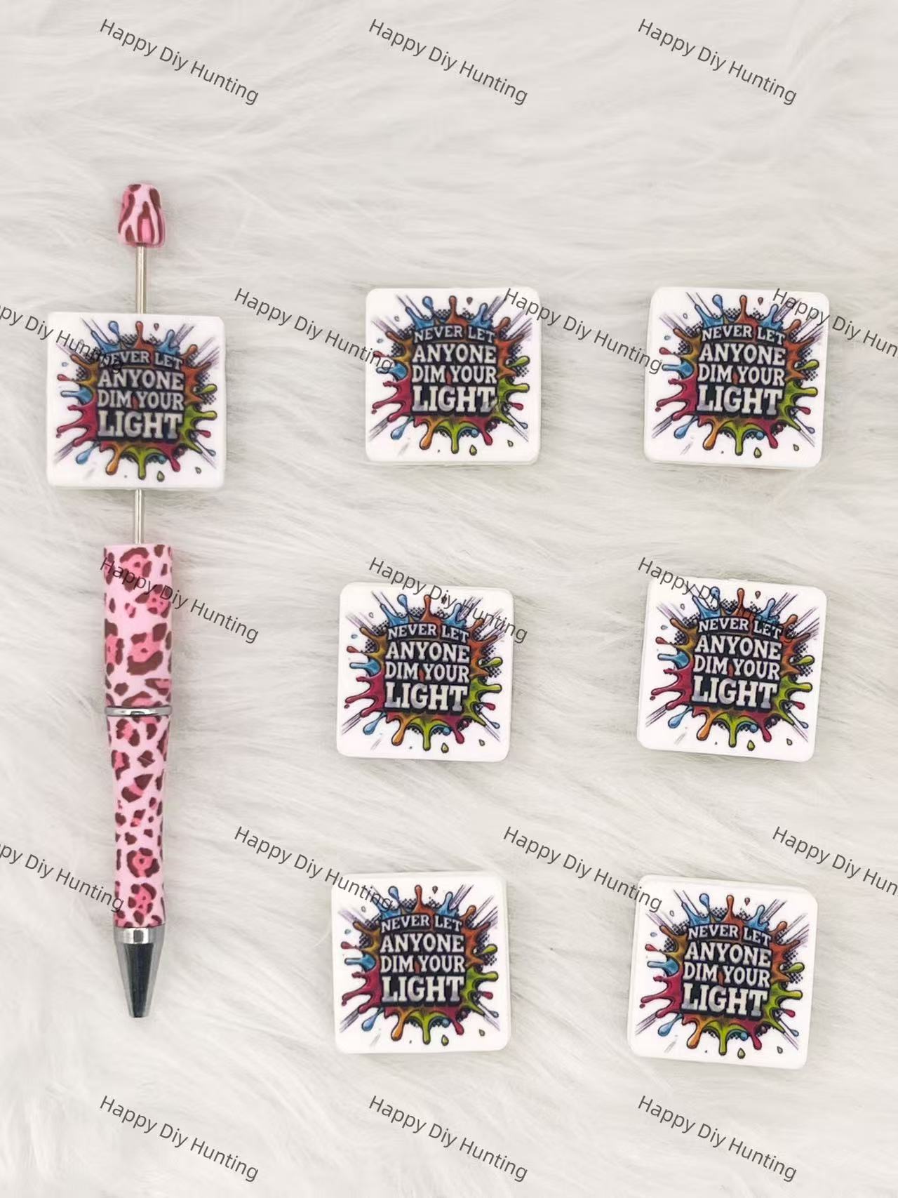 Never Let Anyone Dim Your Light Silicone Focal Beads Wholesale, silicone focal beads for pens