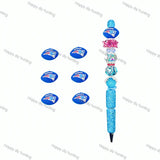 New England Patriots Football team silicone focal beads wholesale for beadable pens DIY crafts2
