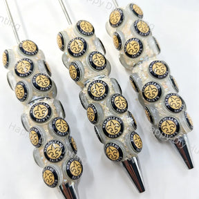 New Orleans Saints Beadable Pens Wholesale, Matches All Focal Beads & Pen Toppers