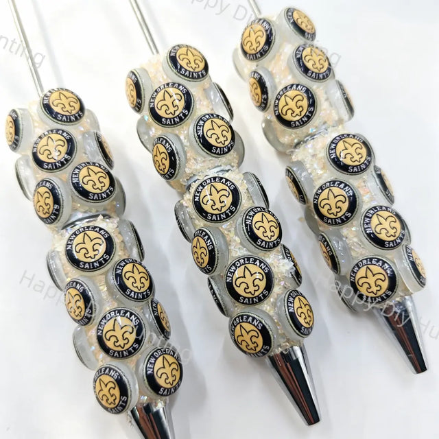 New Orleans Saints Beadable Pens Wholesale, Matches All Focal Beads & Pen Toppers