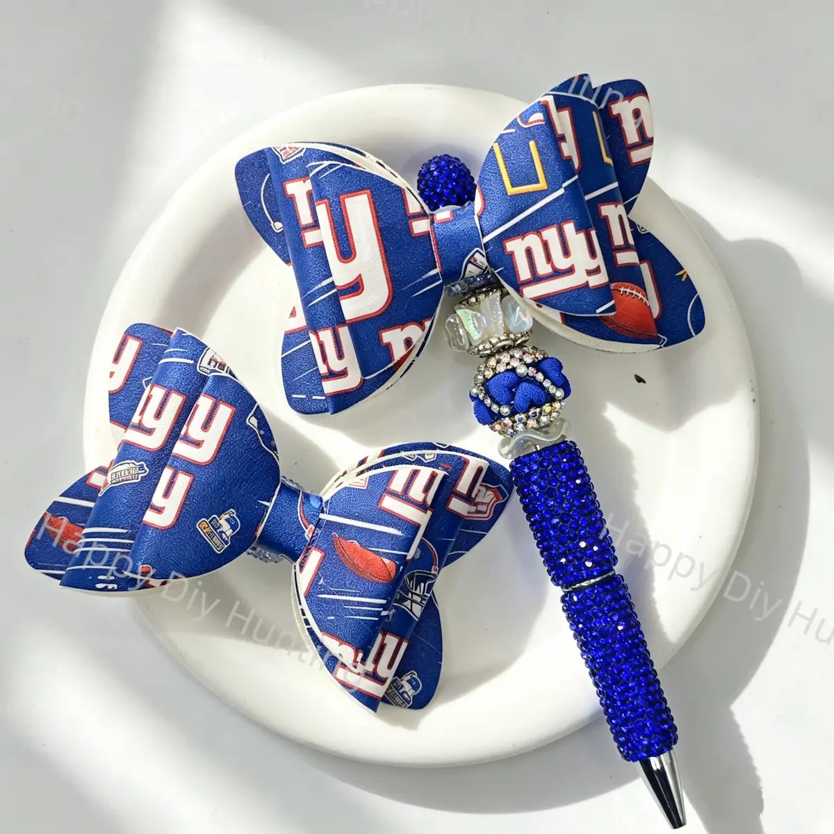 New York Giants football Bow Beads for DIY Beadable Pens